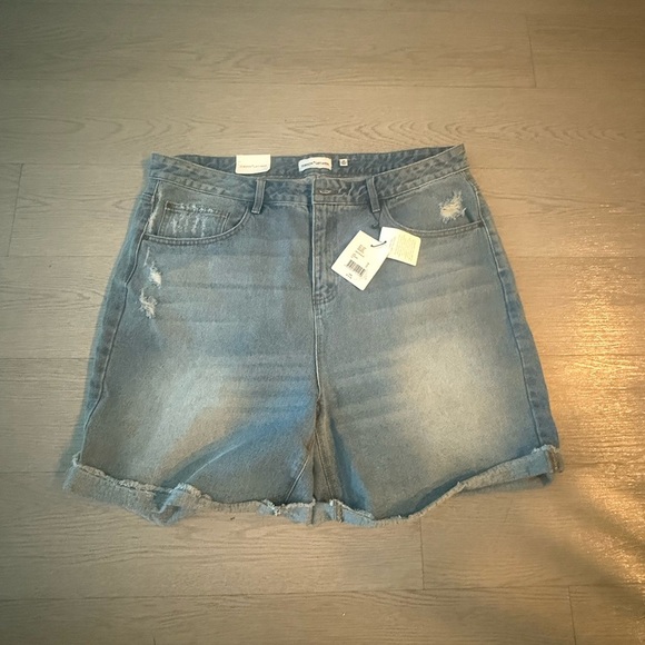 Gibson Latimer Pants - Gibson Latimer High Rise Cuffed Denim Shorts NWT Size 18